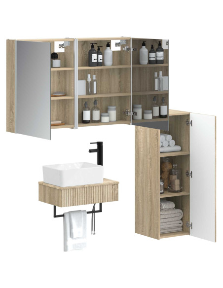 Set di mobili per il bagno 4 pcs Rovere Sonoma