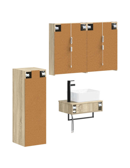 Set di mobili per il bagno 4 pcs Rovere Sonoma