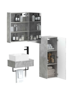 Set di mobili per il bagno 4 pcs Grigio Cemento 2