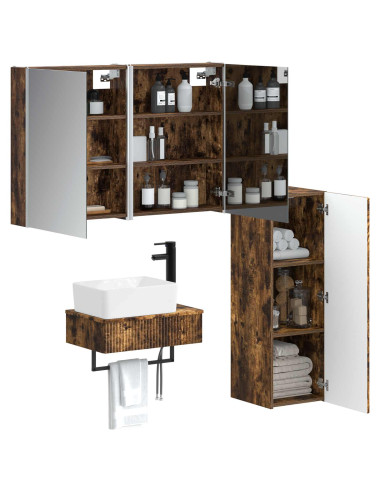 Set di mobili per il bagno 4 pcs Rovere Fumo