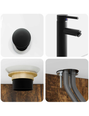 Set di mobili per il bagno 4 pcs Rovere Fumo