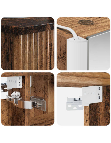 Set di mobili per il bagno 4 pcs Legno antico
