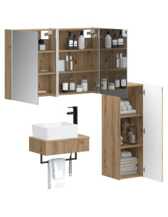 Set di mobili per il bagno 4 pcs Rovere Artigianale 2