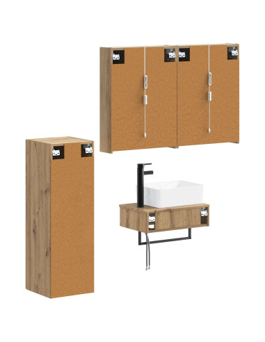 Set di mobili per il bagno 4 pcs Rovere Artigianale