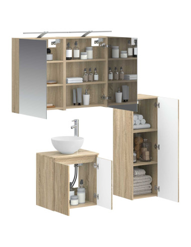 Set di mobili per il bagno 4 pcs Rovere Sonoma