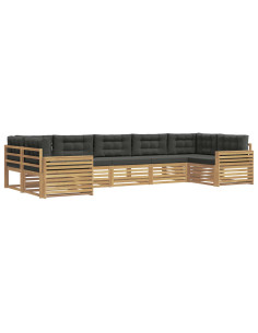 Set di divani da esterno 7 pcs Bianco e Antracite 2
