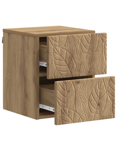 Mobiletto da notte a muro Rovere Artigianale 34,5 x 33 x 40 cm