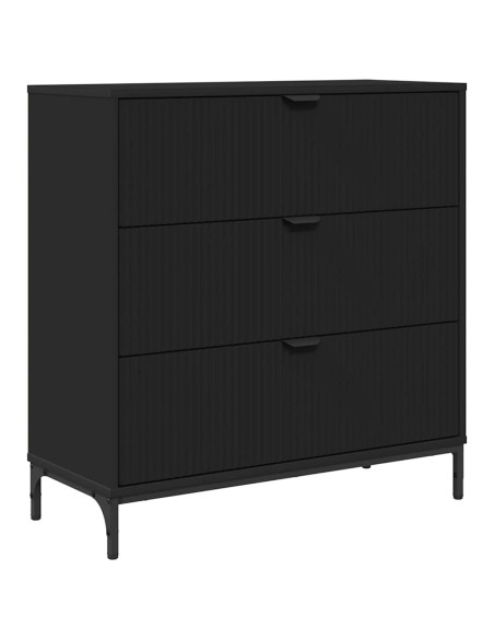 Credenza con cassetto Nero 79,5 x 33 x 82 cm Legno multistrato