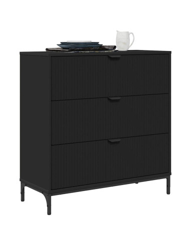 Credenza con cassetto Nero 79,5 x 33 x 82 cm Legno multistrato