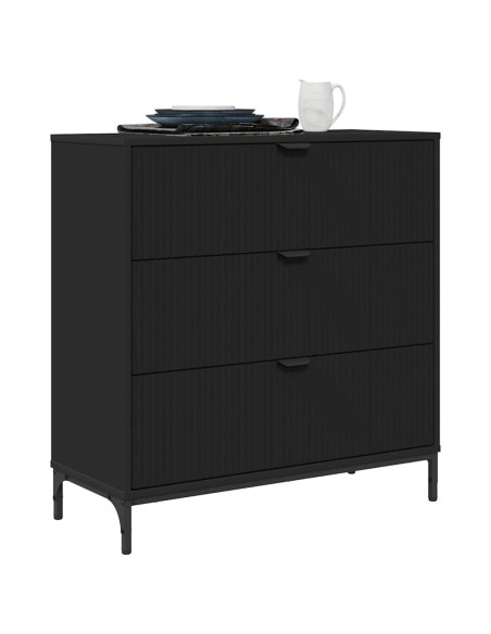 Credenza con cassetto Nero 79,5 x 33 x 82 cm Legno multistrato