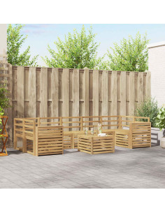 Set di divani da esterno 8 pcs Bianco Legno di Acacia Massello
