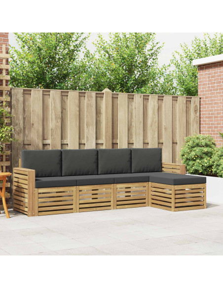 Set di divani da esterno 5 pcs Bianco e Antracite