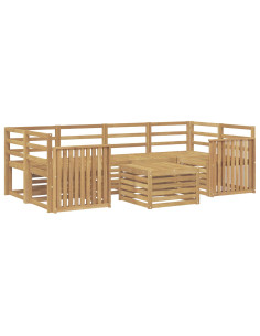 Set di divani da esterno 7 pcs Bianco Legno di Acacia Massello 2