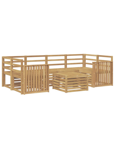 Set di divani da esterno 7 pcs Bianco Legno di Acacia Massello