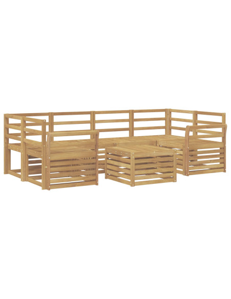 Set di divani da esterno 7 pcs Bianco Legno di Acacia Massello