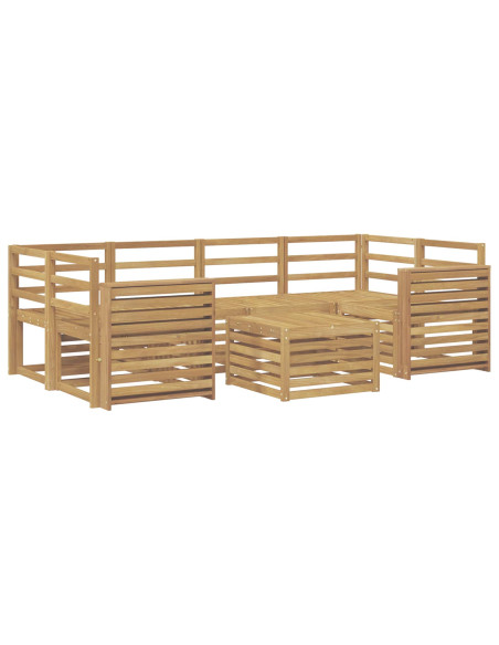 Set di divani da esterno 7 pcs Bianco Legno di Acacia Massello