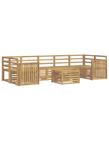 Set di divani da esterno 8 pcs Bianco Legno di Acacia Massello