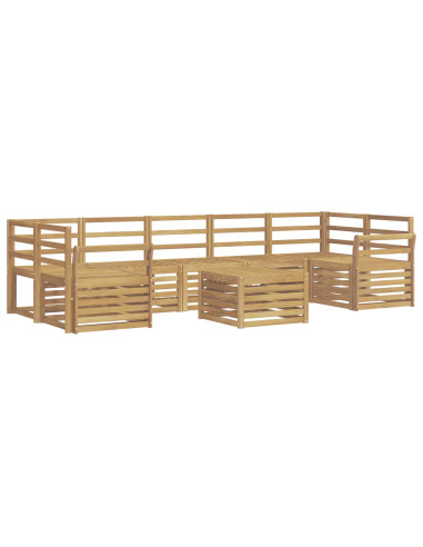Set di divani da esterno 8 pcs Bianco Legno di Acacia Massello