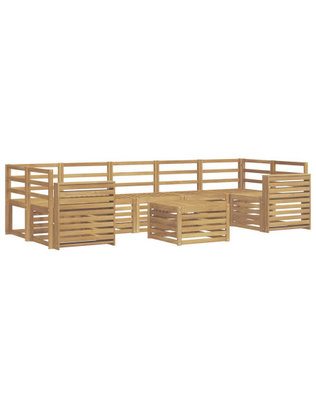Set di divani da esterno 8 pcs Bianco Legno di Acacia Massello