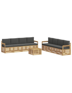 Set di divani da esterno 9 pcs Bianco e Antracite 2