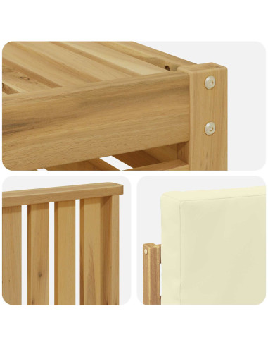 Set di divani da esterno 4 pcs Bianco e Crema