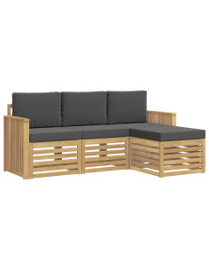 Set di divani da esterno 4 pcs Bianco e Antracite 2