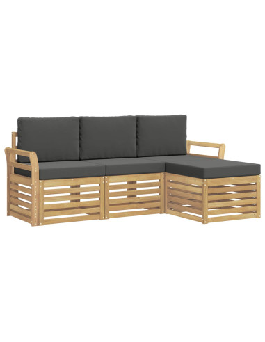 Set di divani da esterno 4 pcs Bianco e Antracite