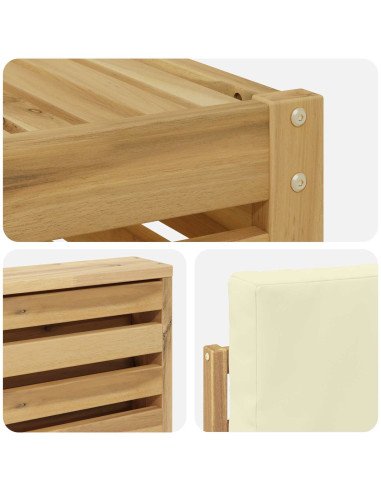 Set di divani da esterno 4 pcs Bianco e Crema