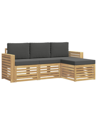 Set di divani da esterno 4 pcs Bianco e Antracite