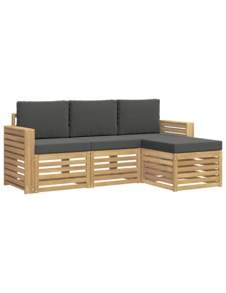 Set di divani da esterno 4 pcs Bianco e Antracite