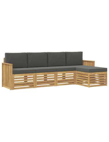 Set di divani da esterno 5 pcs Bianco e Antracite