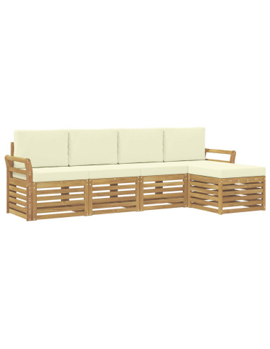 Set di divani da esterno 5 pcs Bianco e Crema