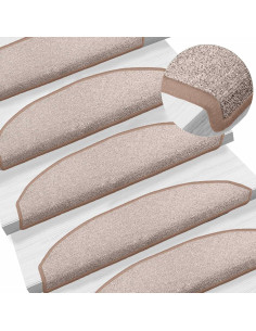 Tappetini per scale autoadesivi 15 pcs Marrone Chiaro 2