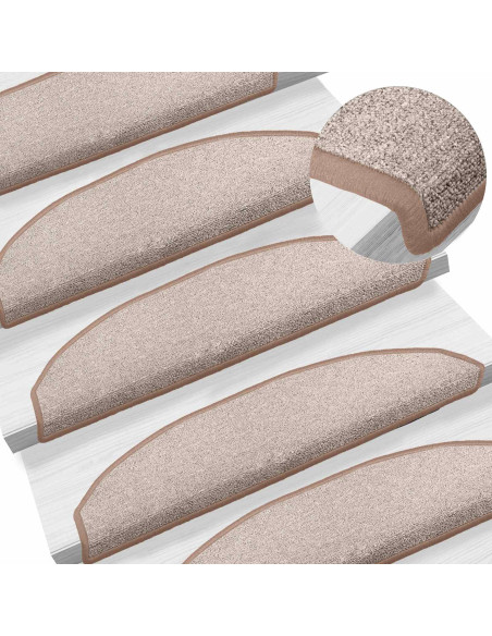 Tappetini per scale autoadesivi 15 pcs Marrone Chiaro