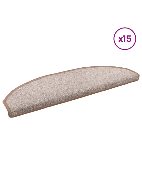 Tappetini per scale autoadesivi 15 pcs Marrone Chiaro