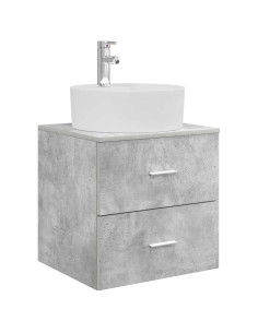 Mobile Lavabo da Parete Grigio Cemento 49,5 x 44,5 x 65 cm