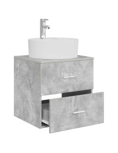 Mobile Lavabo da Parete Grigio Cemento 49,5 x 44,5 x 65 cm 2