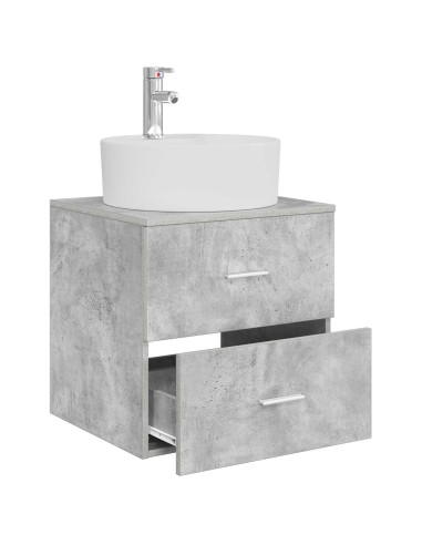 Mobile Lavabo da Parete Grigio Cemento 49,5 x 44,5 x 65 cm