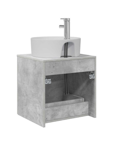 Mobile Lavabo da Parete Grigio Cemento 49,5 x 44,5 x 65 cm