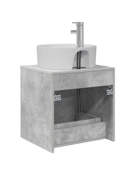 Mobile Lavabo da Parete Grigio Cemento 49,5 x 44,5 x 65 cm