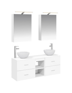Set di Armadi da Bagno 5 pcs Bianco 50 x 14,5 x 70 cm