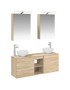 Set di Armadi da Bagno 5 pcs Rovere Sonoma 50 x 14,5 x 70 cm