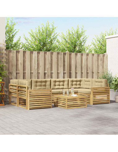 Set di divani da esterno 7 pcs Bianco e Beige
