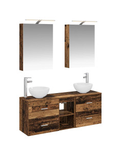 Set di Armadi da Bagno 5 pcs Legno antico 50 x 14,5 x 70 cm