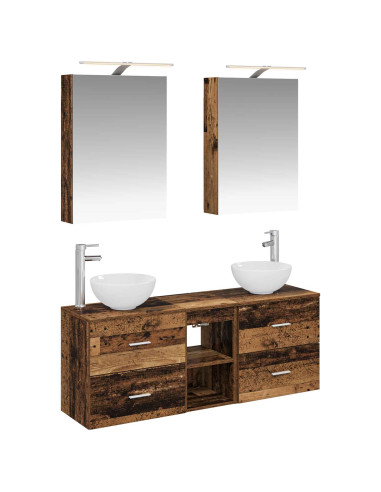 Set di Armadi da Bagno 5 pcs Legno antico 50 x 14,5 x 70 cm