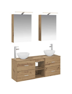 Set di Armadi da Bagno 5 pcs Rovere Artigianale