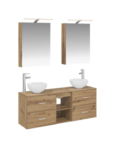 Set di Armadi da Bagno 5 pcs Rovere Artigianale