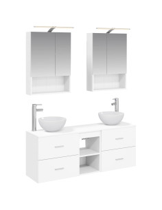 Set di Armadi da Bagno 5 pcs Bianco 50 x 14,5 x 70 cm