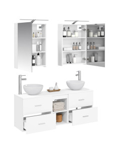 Set di Armadi da Bagno 5 pcs Bianco 50 x 14,5 x 70 cm 2
