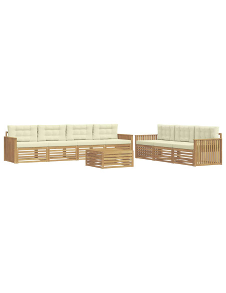 Set di divani da esterno 8 pcs Bianco e Crema